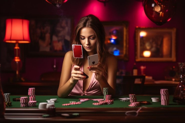 Baccarat betting layout highlighting Player, Banker, and Tie wagering positions with chips